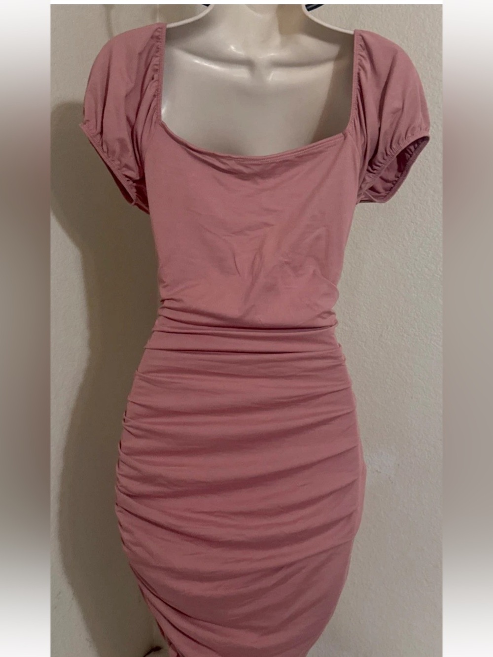 Women’s Pink Floral Summer Dress Spaghetti Strap Slim Fit Slit Size Medium - Picture 6 of 7
